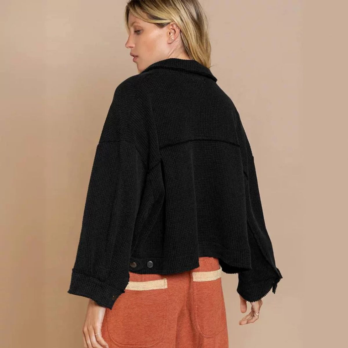 GIOIO - Cárdigan Mujer Cuadros Cruzados Oficina Elegante Abrochado Abierto​