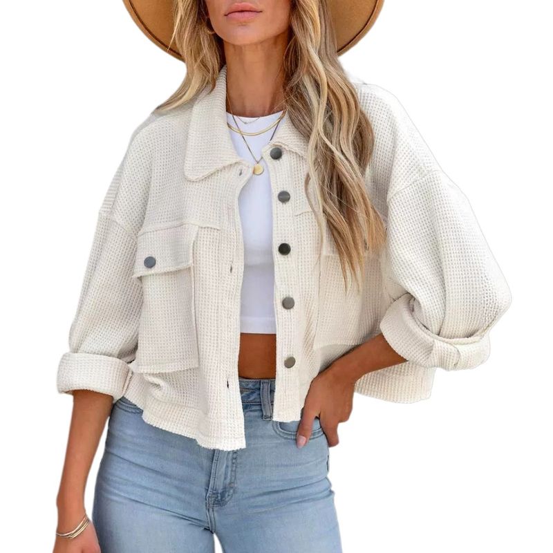 GIOIO - Cárdigan Mujer Cuadros Cruzados Oficina Elegante Abrochado Abierto​