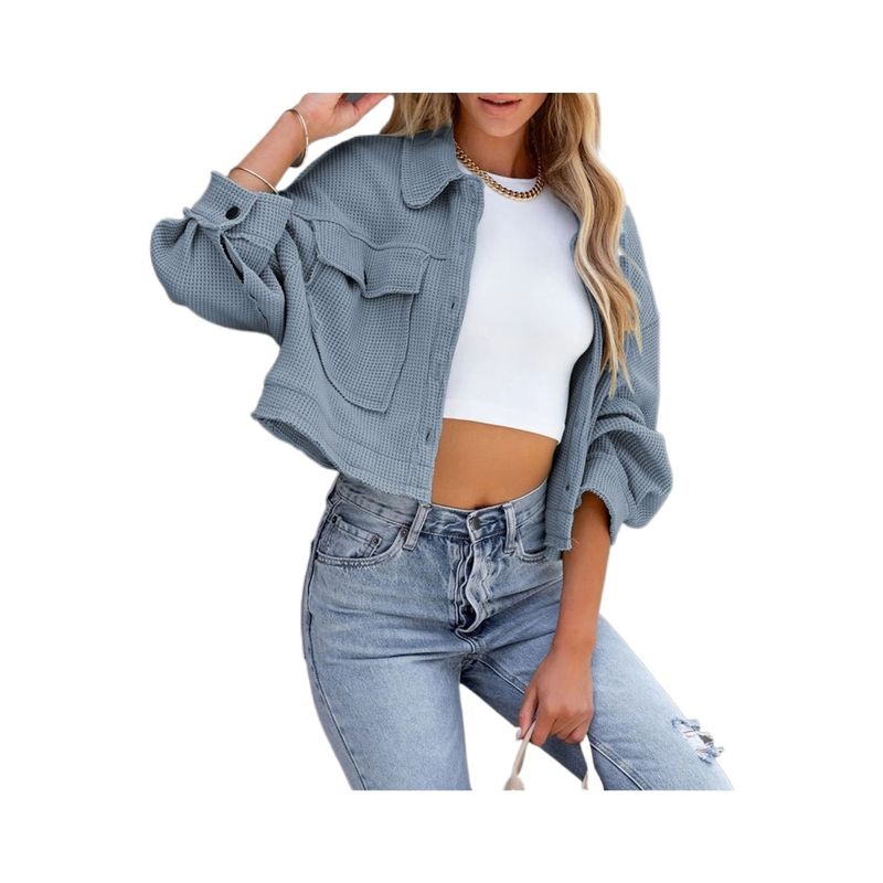 GIOIO - Cárdigan Mujer Cuadros Cruzados Oficina Elegante Abrochado Abierto​