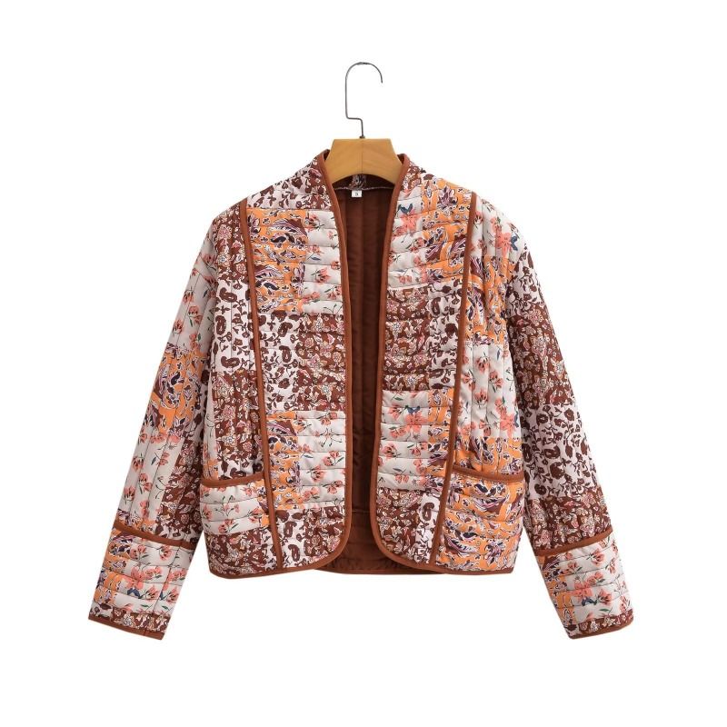 GIOIO - Chaqueta Mujer Algodón Floral Urbana Caliente Tendencia Diario​