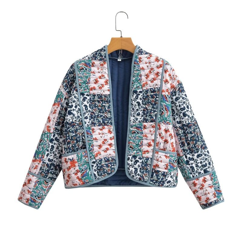 GIOIO - Chaqueta Mujer Algodón Floral Urbana Caliente Tendencia Diario​