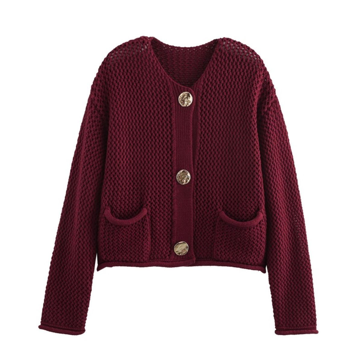 GIOIO - Cárdigan Mujer Tejido Grueso Lujo Figura Flúida Largo Elegante​