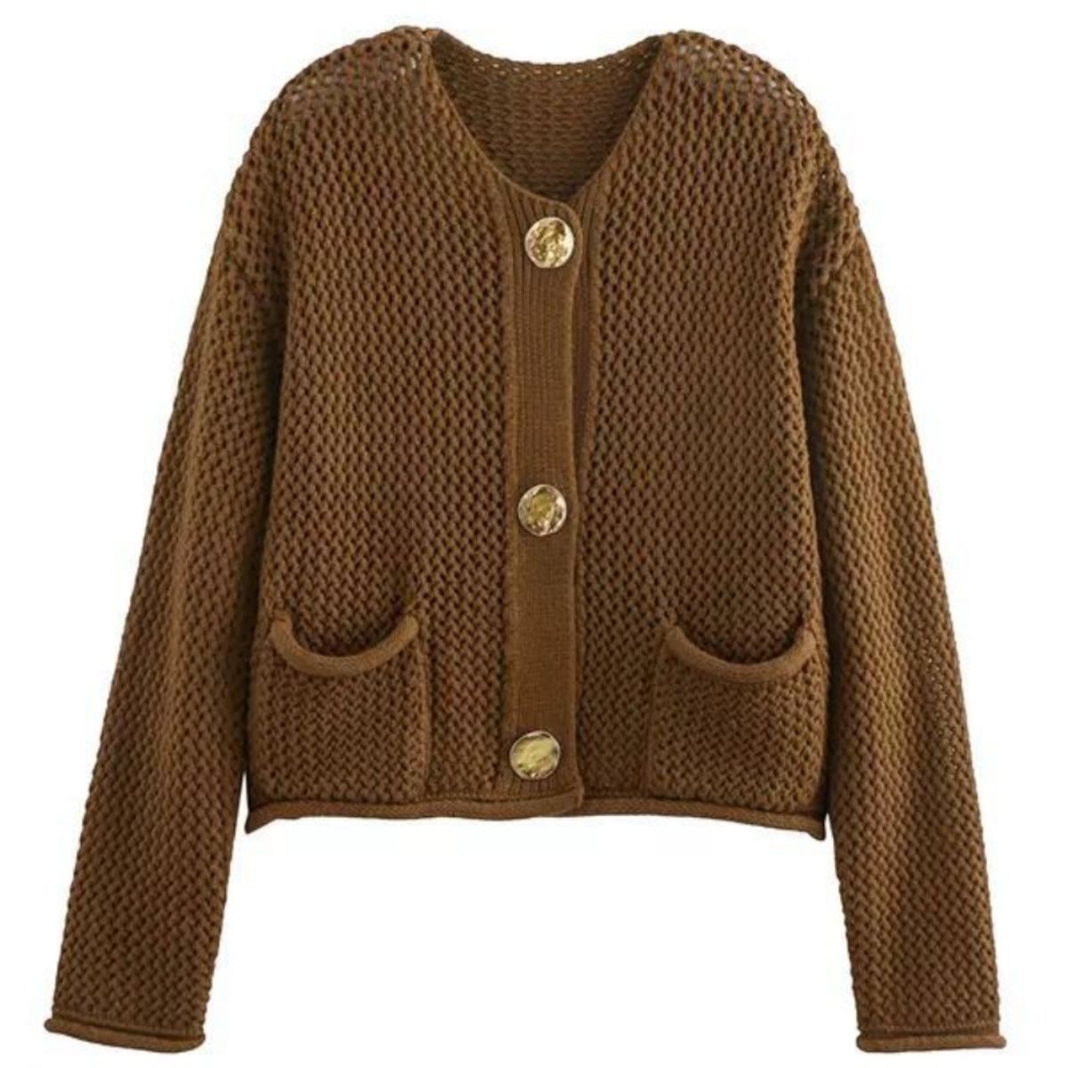 GIOIO - Cárdigan Mujer Tejido Grueso Lujo Figura Flúida Largo Elegante​