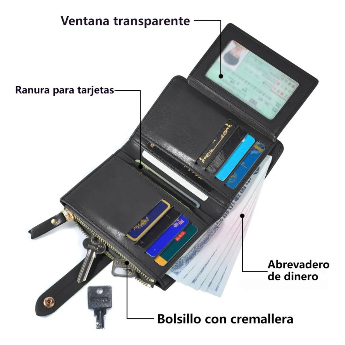 GIOIO - Carteras Monederos De Mujer Billetera Dama Botón De Presión
