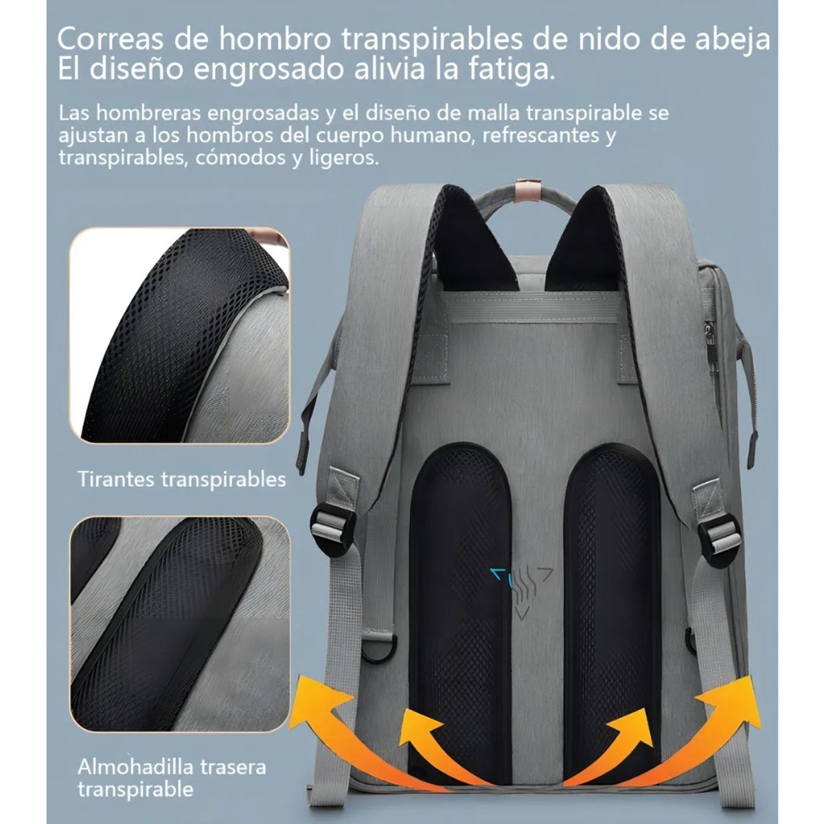 GIOIO - Mochila Bolsa De Pañales Cuna Portátil Color Gray