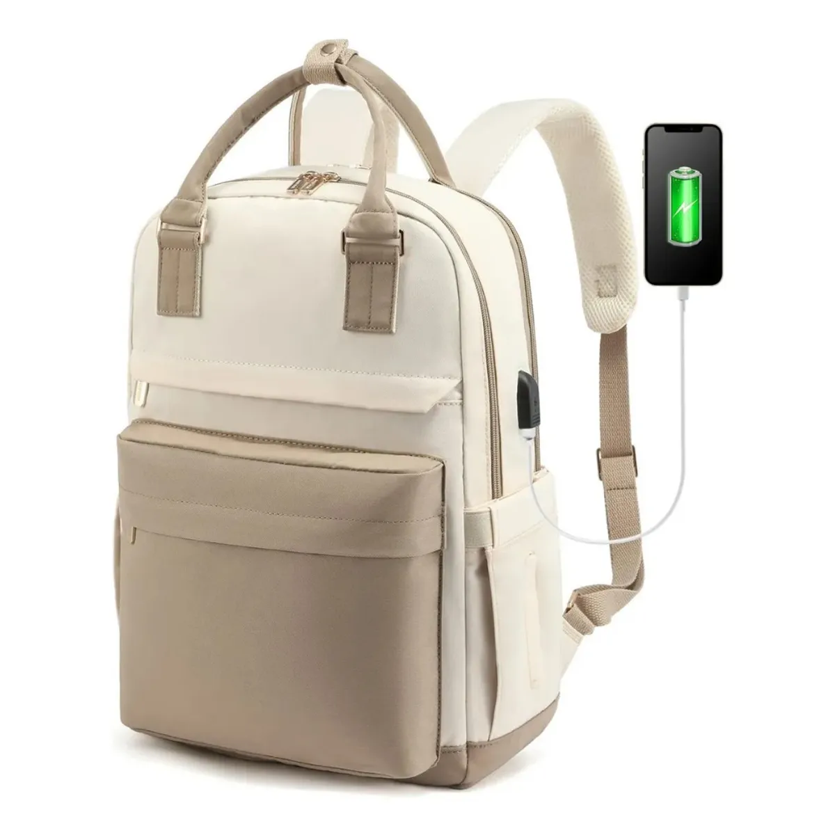 GIOIO - Mochila 30l Viaje Impermeable Notebook Adulto-Blanco