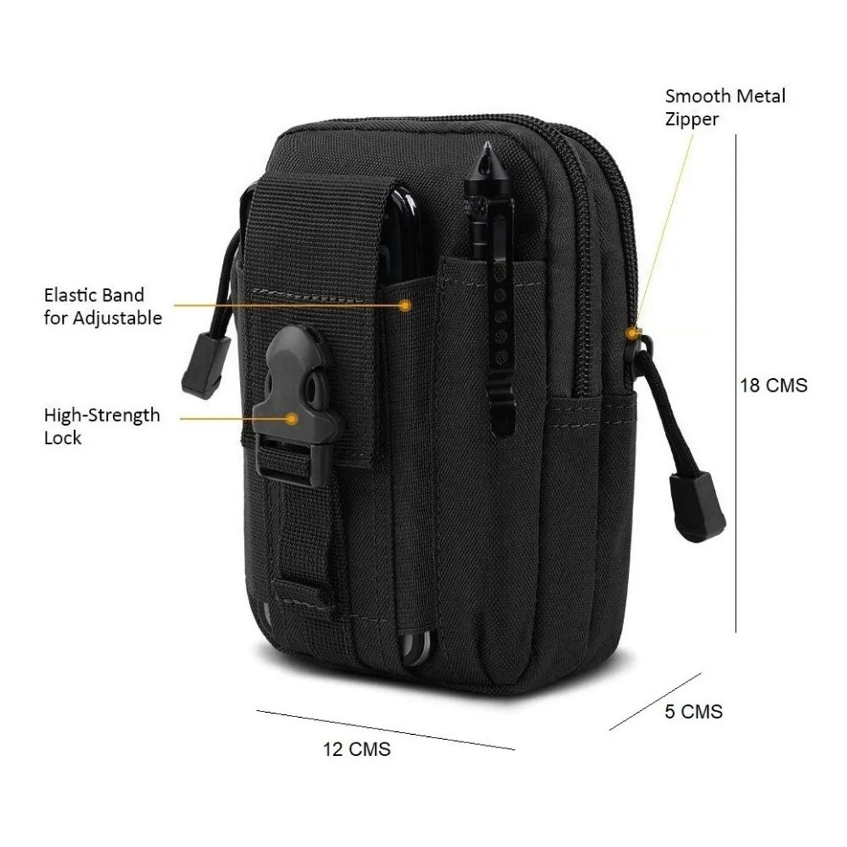 GIOIO - Porta Celular Negro Bolso Cinturón Táctico Militar Mochila