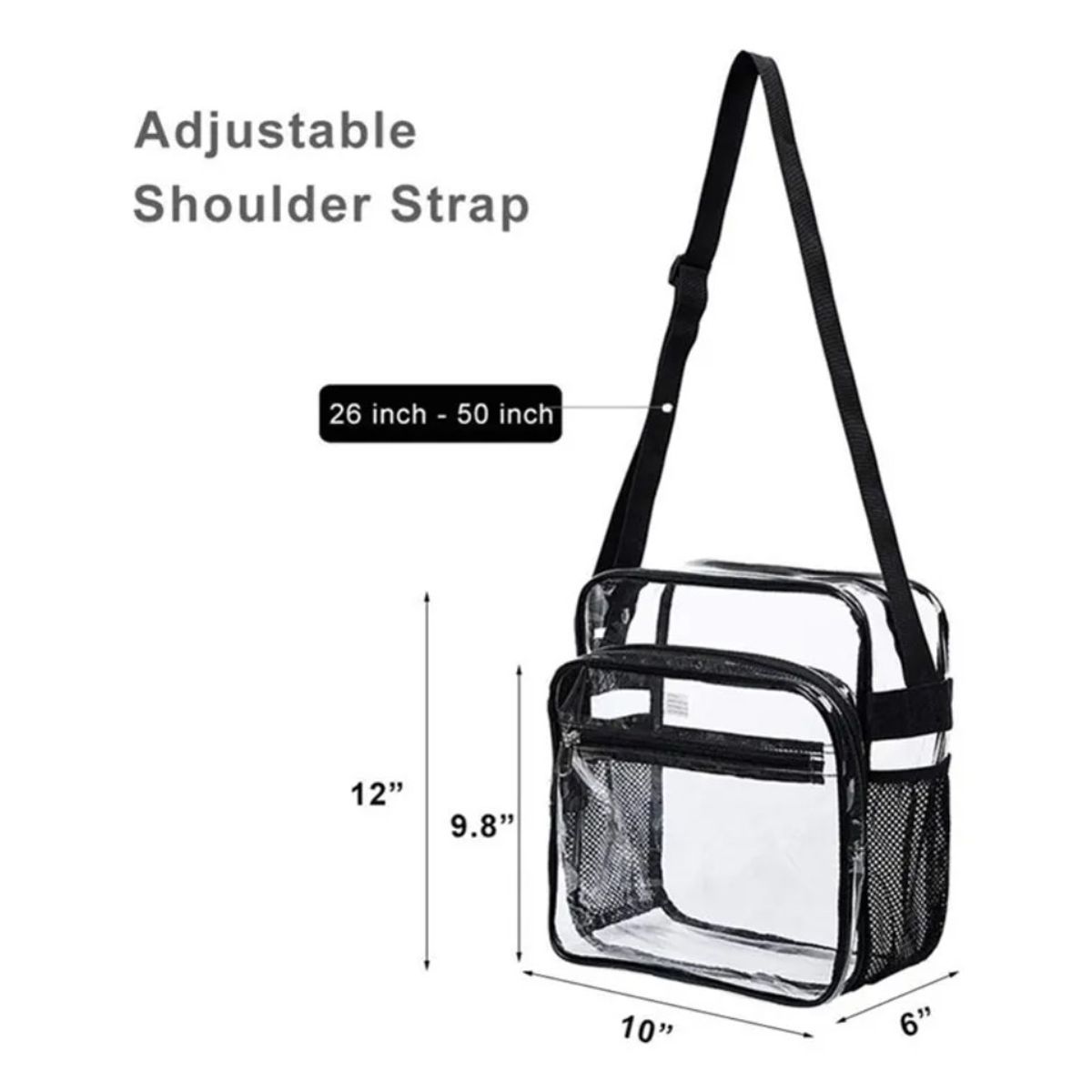 GIOIO - Bolsa De Casual Transparente Bandolera Para Viaje Escolar