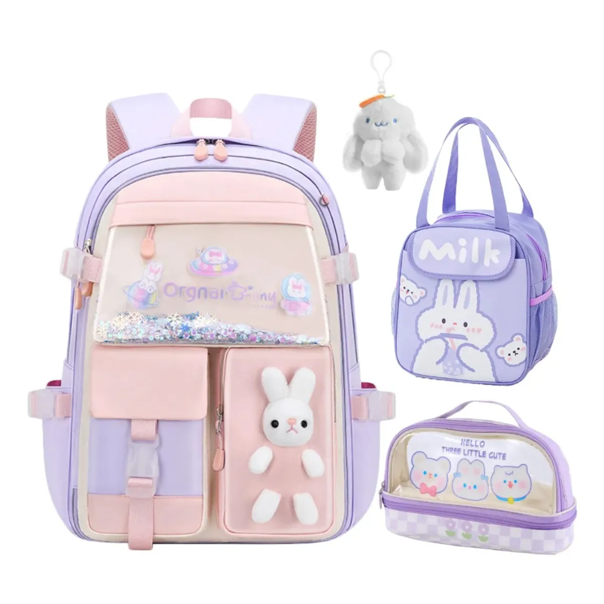 GIOIO - Set 3 Mochila Escolar Impermeable Con Lonchera Y Lapicera