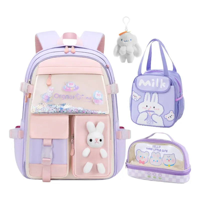 Set Mochila Escolar Impermeable Con Lonchera Y Lapicera GIOIO