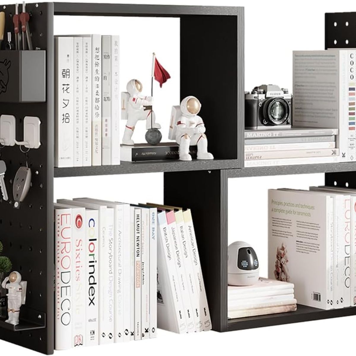 ANYHOGAR - Negro Organizador De Escritorio Multifuncional Estanteria Repisa-