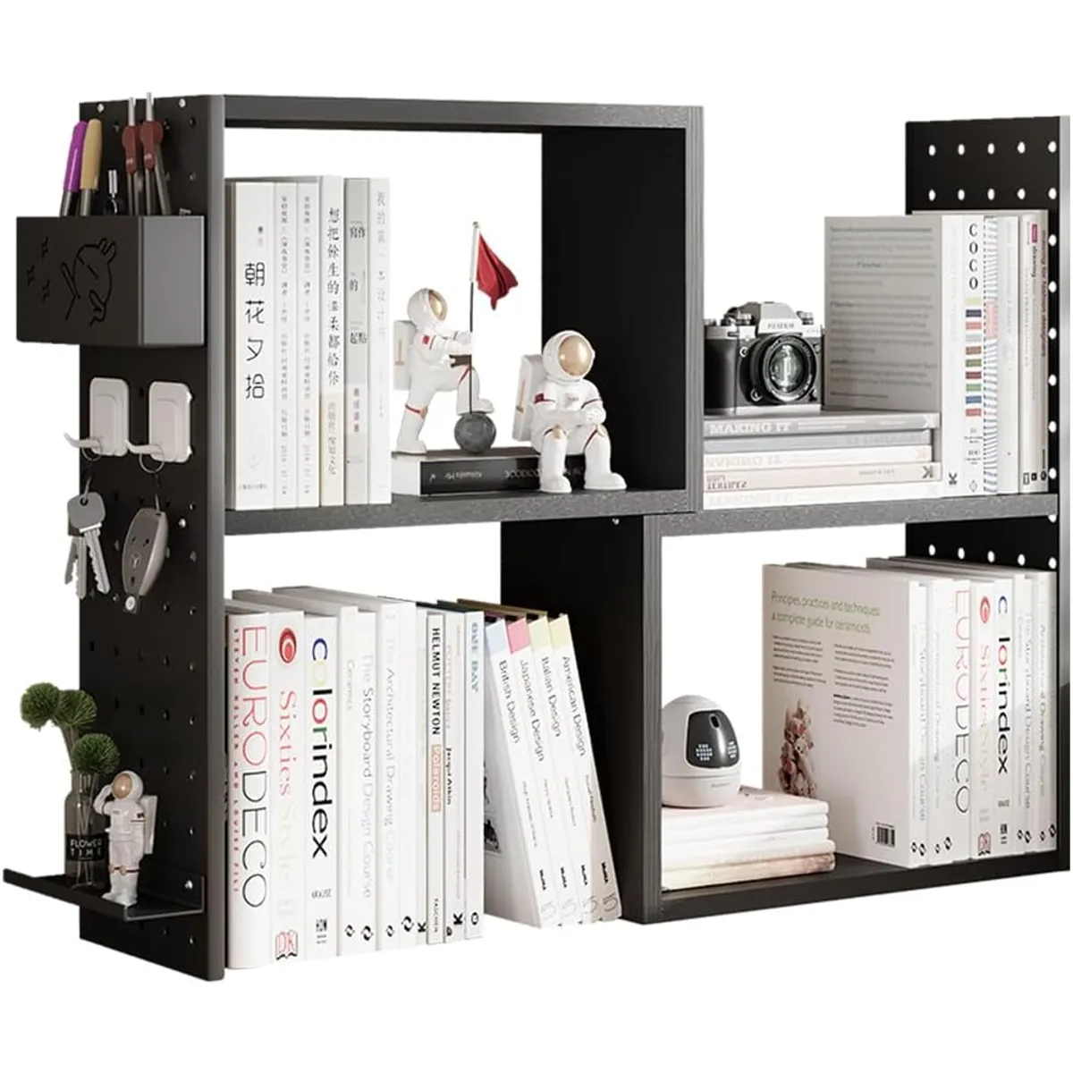 ANYHOGAR - Negro Organizador De Escritorio Multifuncional Estanteria Repisa-