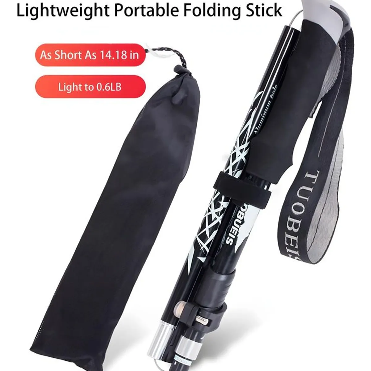 U BUY - Juego de dos bastones de trekking plegables para exteriores