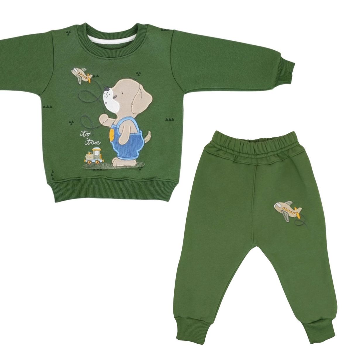 GENERICO - Conjunto Franela reactiva - 2 piezas - Perrito - Verde