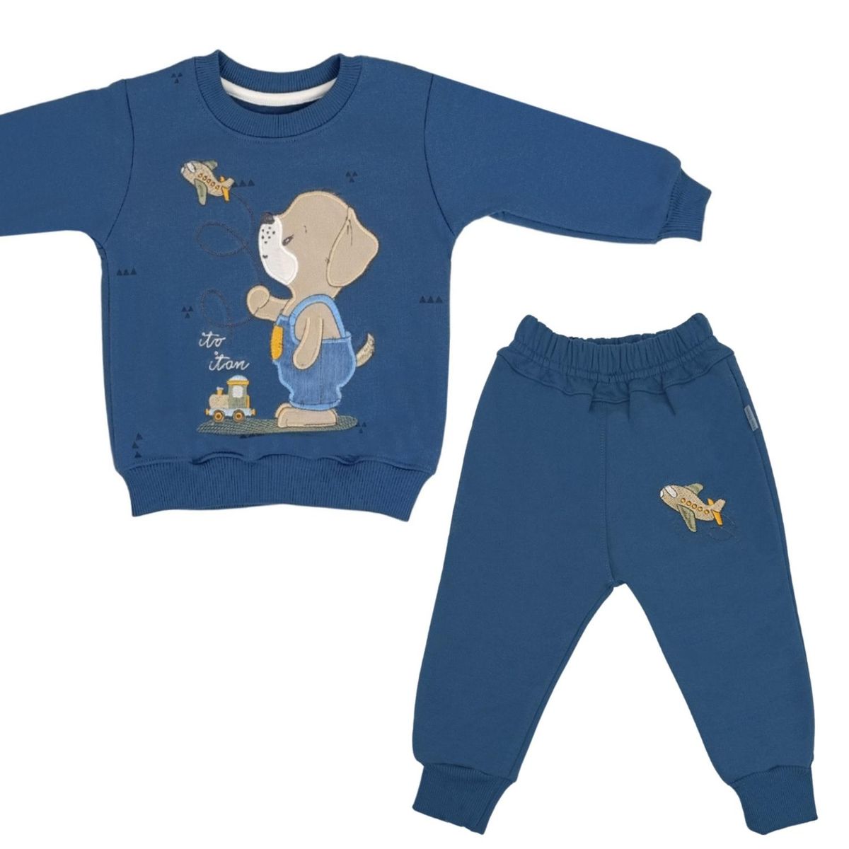 GENERICO - Conjunto Franela reactiva - 2 piezas - Perrito - Azul