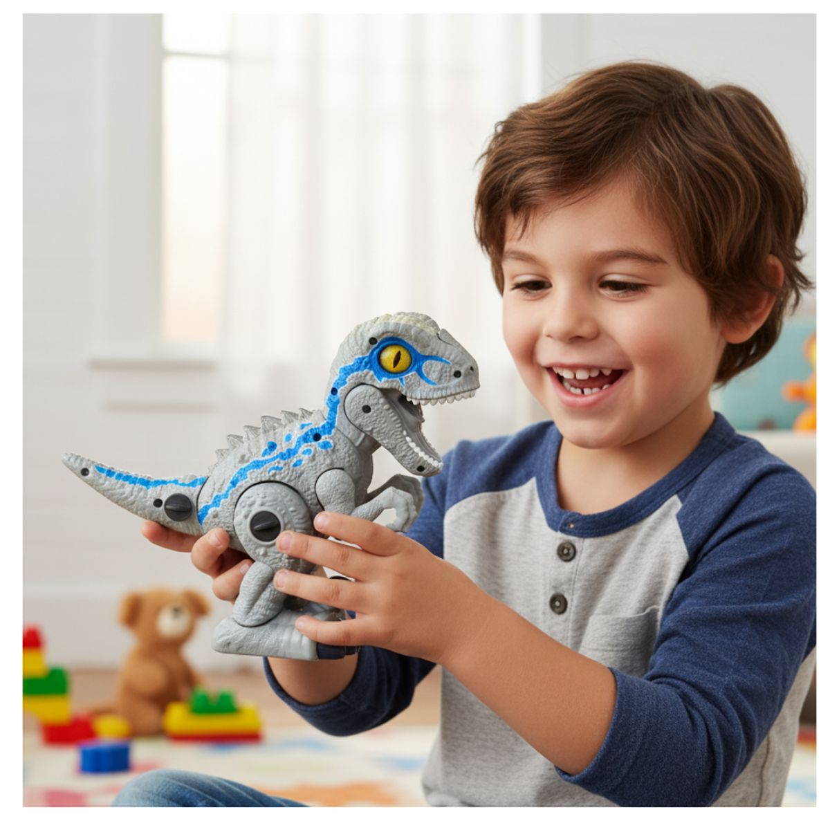 GENERICO - Juguete Dinosaurio Armable Azul