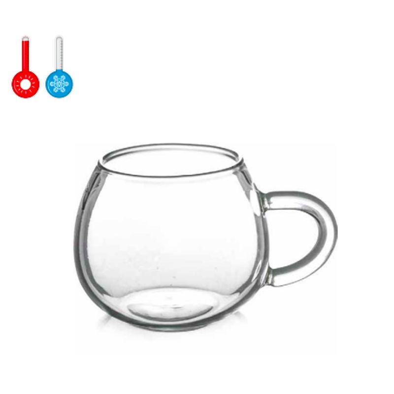 GENERICO - SET 4 TAZAS REDONDAS VIDRIO 300ML