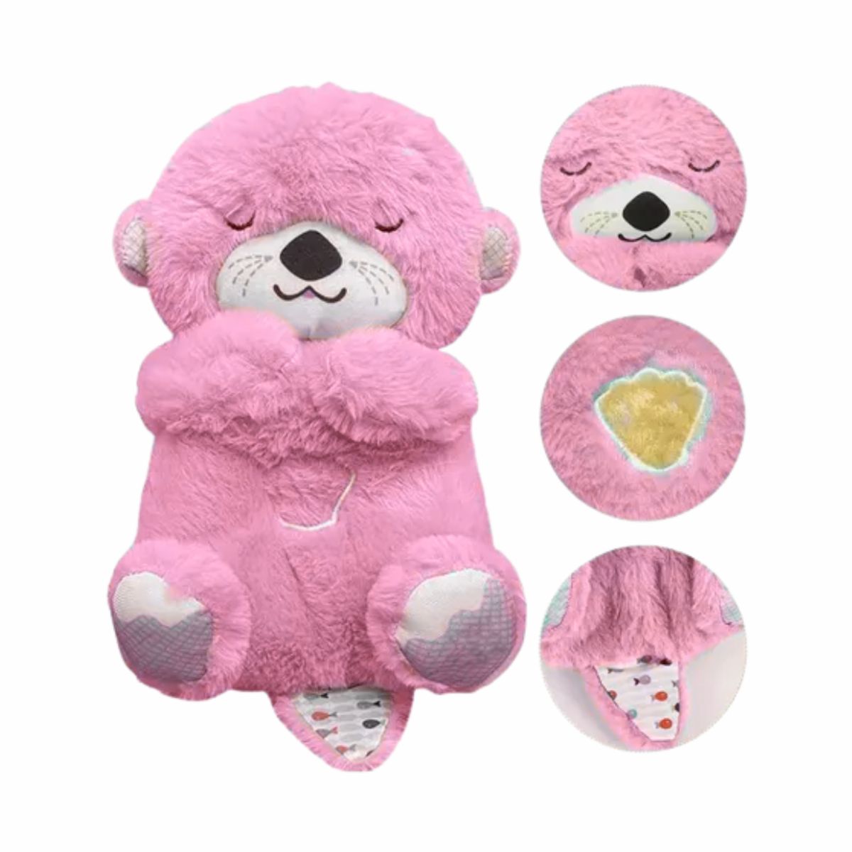 GENERICO - Peluche con Control Remoto Nutria Rosado Con Sonido y Luces - Niña