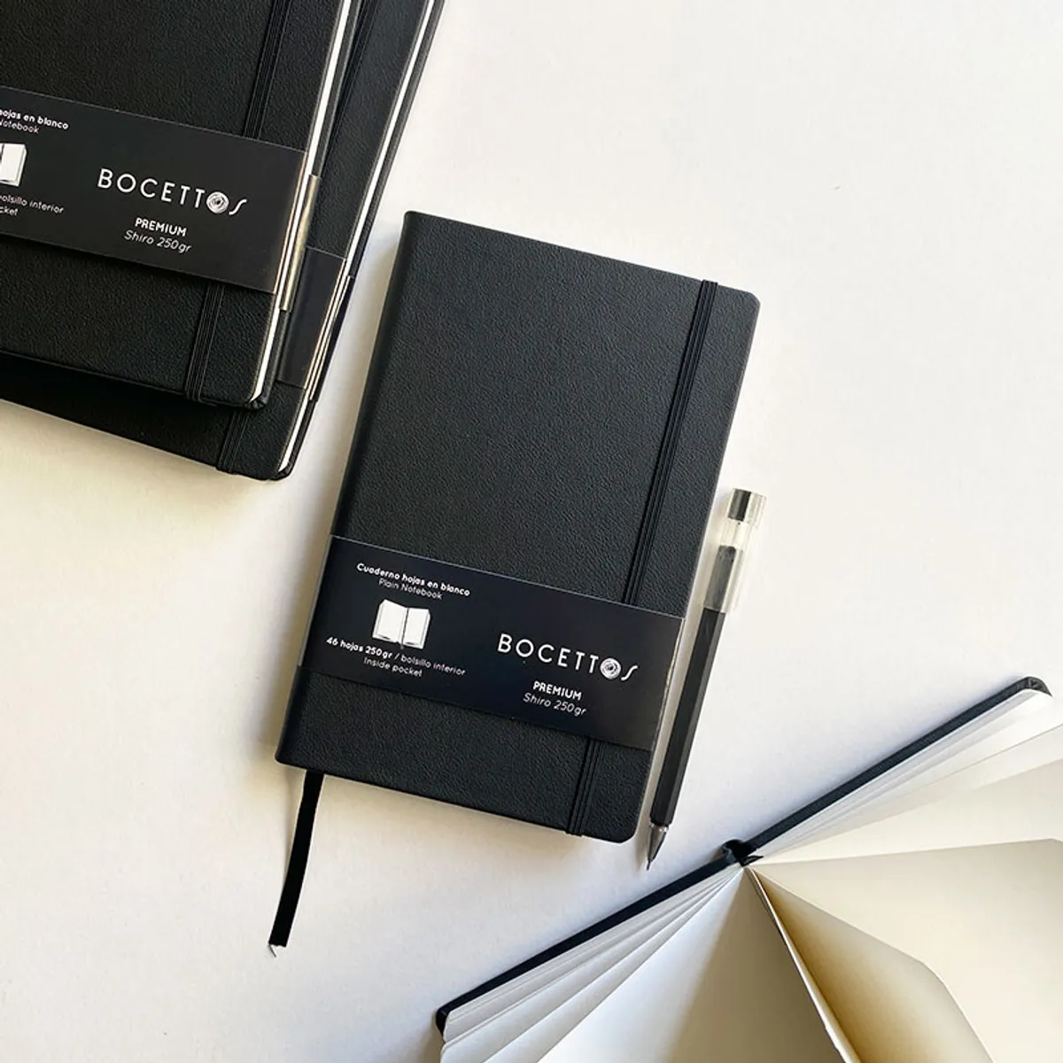 BOCETTOS - Bitácora Premium 250gr Negro 21 x 13cm