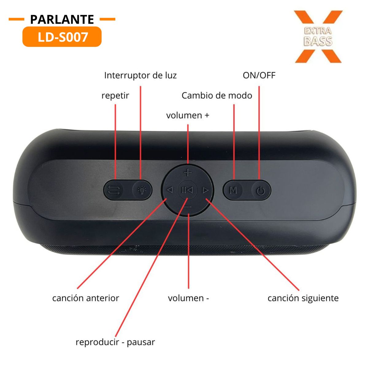 LIDIMI - Parlante LIDIMI LD-S007AC de 44W con XBASS y Radio FM