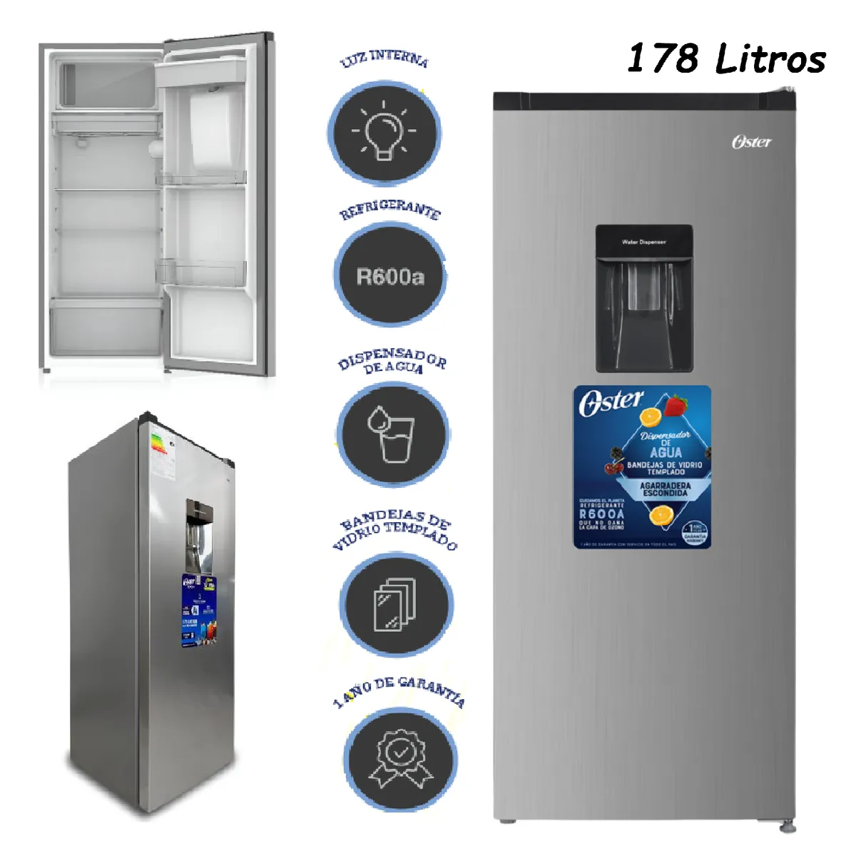 OSTER - Nueva Refrigeradora FROST 178L Oster OS-PDF178SSD