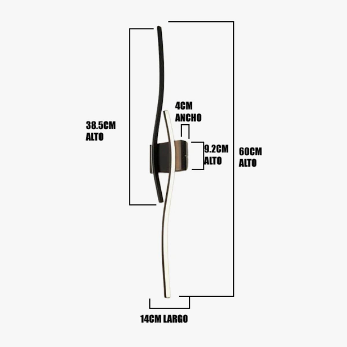 GENERICO - Aplique Lampara de Interior Black Led