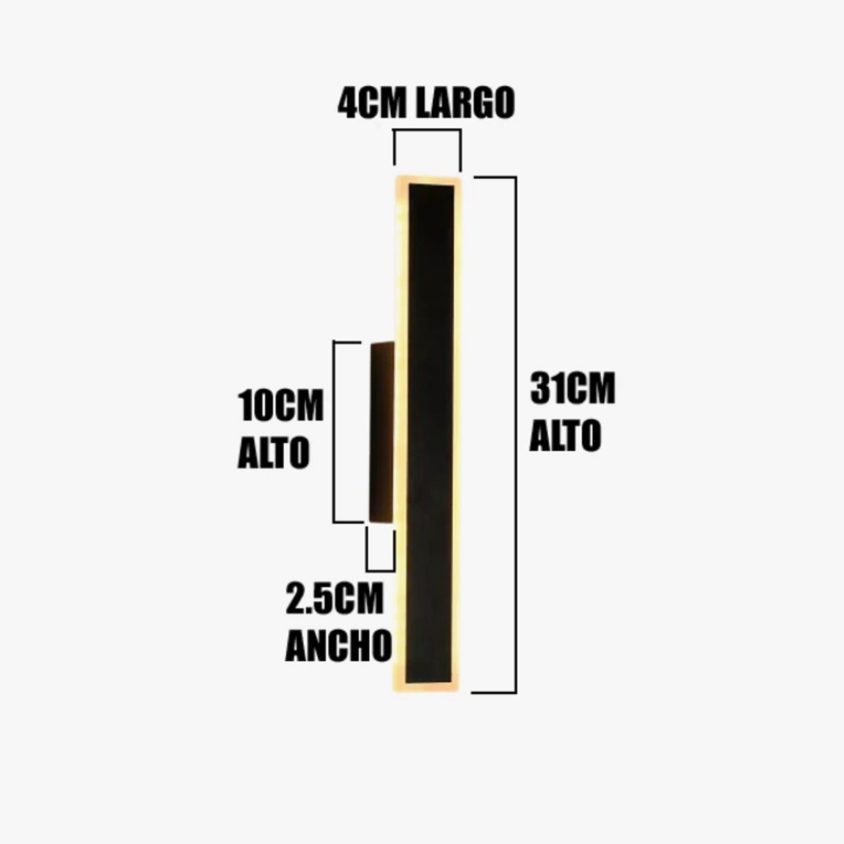 GENERICO - Aplique Lampara de Interior Black Led