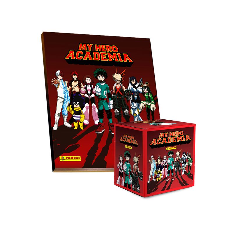 PANINI - ALBUM MY HERO ACADEMIA, ALBUM TAPA DURA + 1 PAQUETON (50 SOBRES)