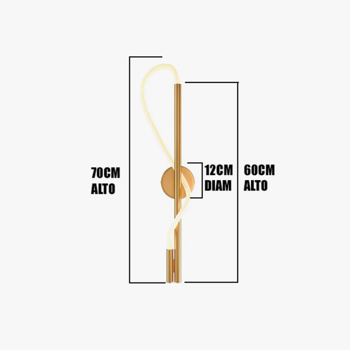 GENERICO - Aplique Lampara de Interior Gold Led