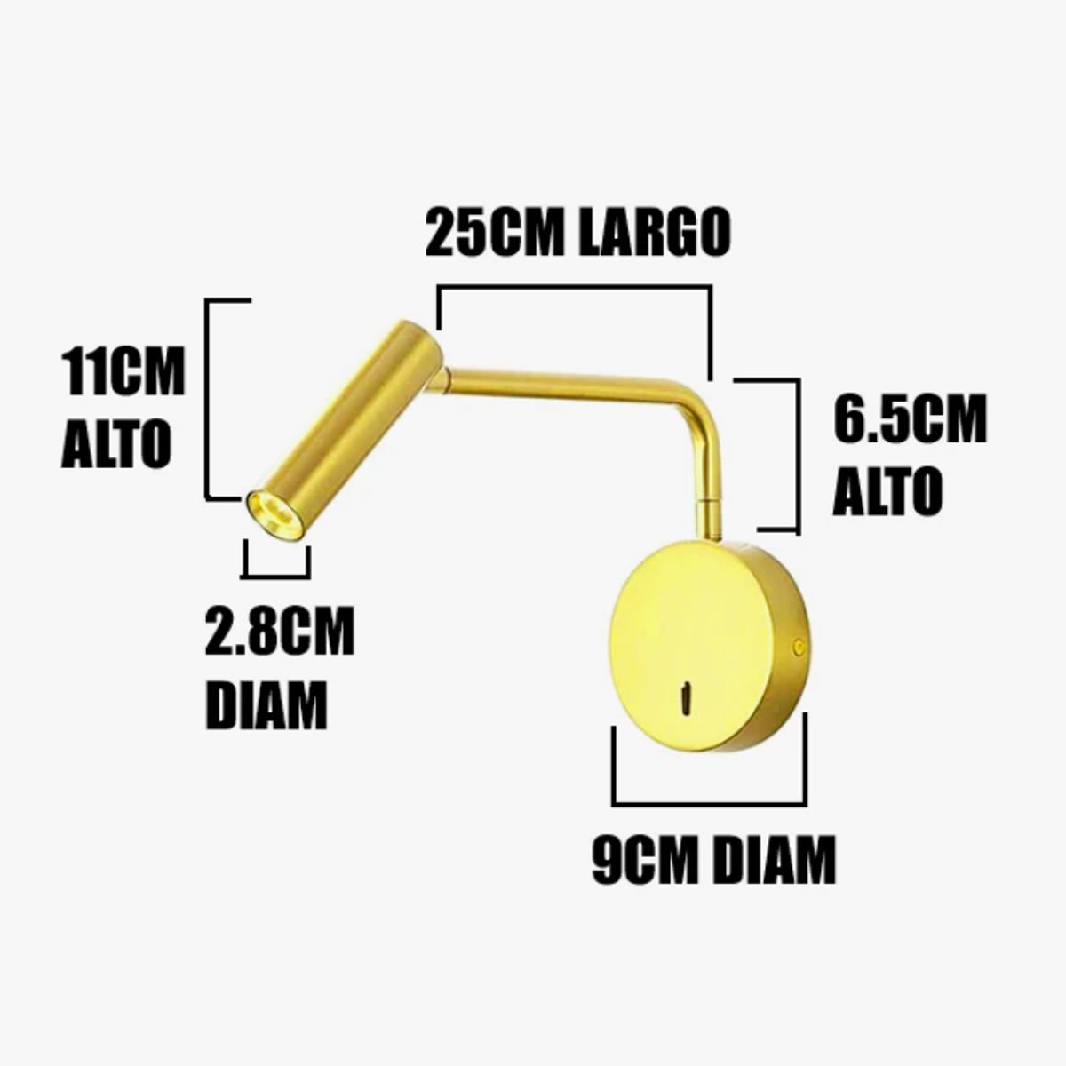 GENERICO - Aplique Lampara de Interior Gold Led