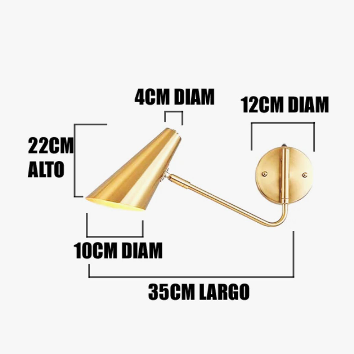 GENERICO - Aplique Lampara de Interior Gold Led