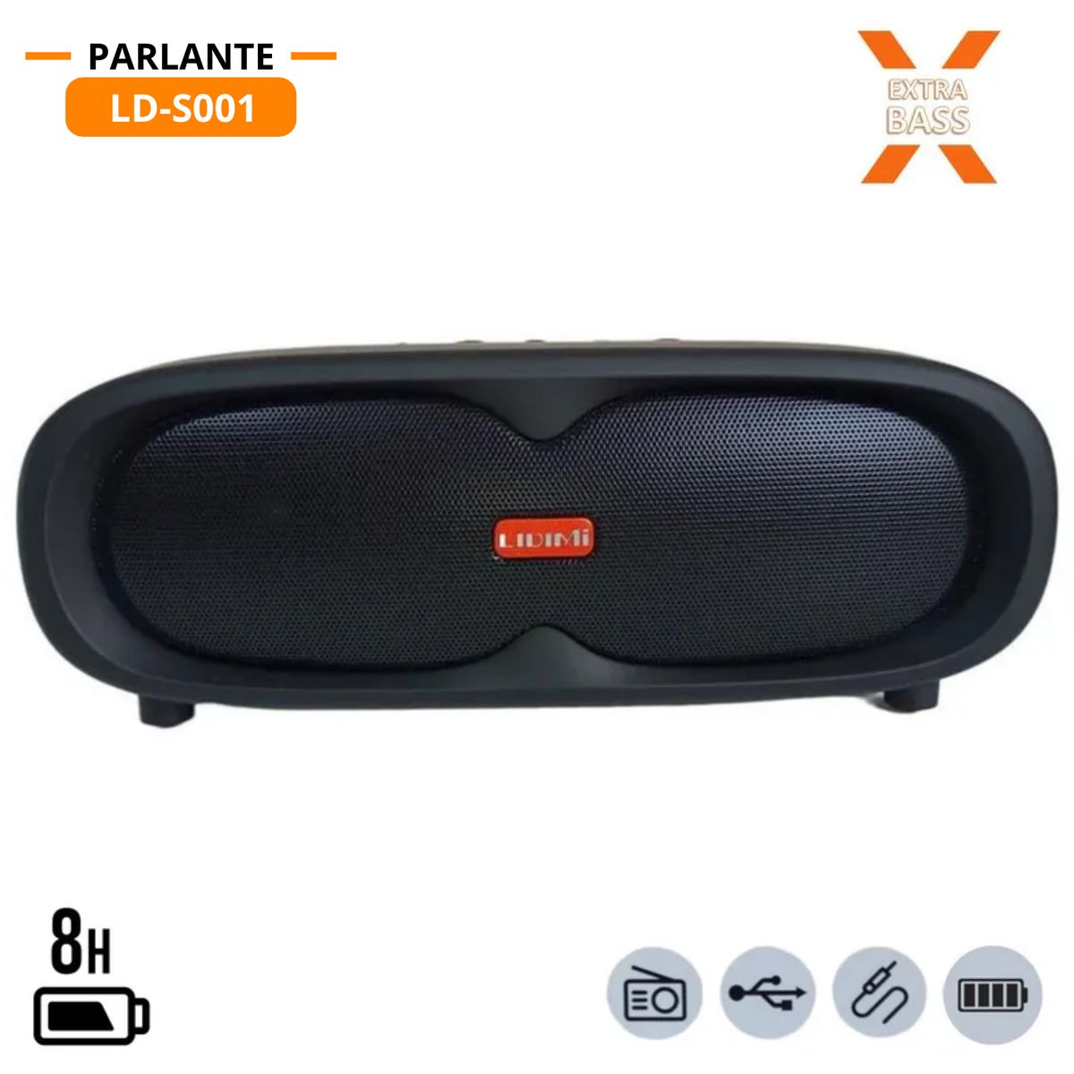 LIDIMI - Parlante Portátil LIDIMI LD-S001 32W con USB Radio FM y BT - Negro