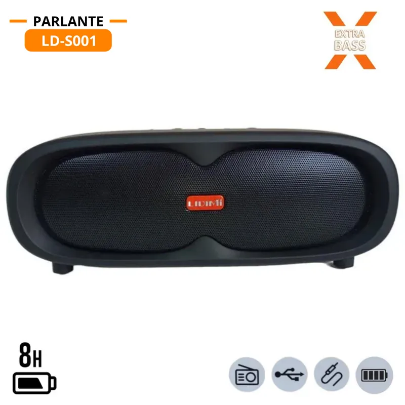 LIDIMI - Parlante Portátil LIDIMI LD-S001 32W con USB Radio FM y BT - Negro