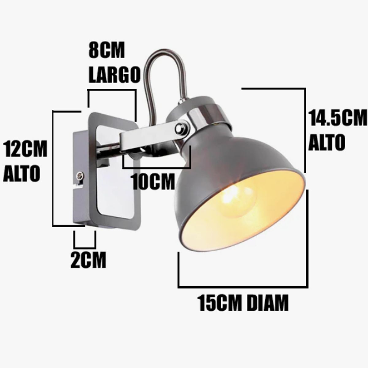 GENERICO - Aplique Lampara de Interior Silver Led