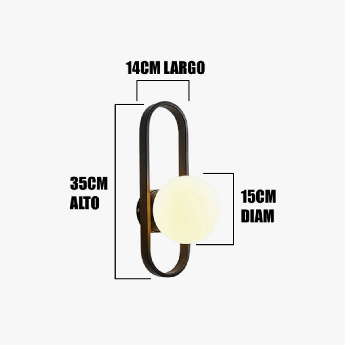 GENERICO - Aplique Lampara de Interior Black Led