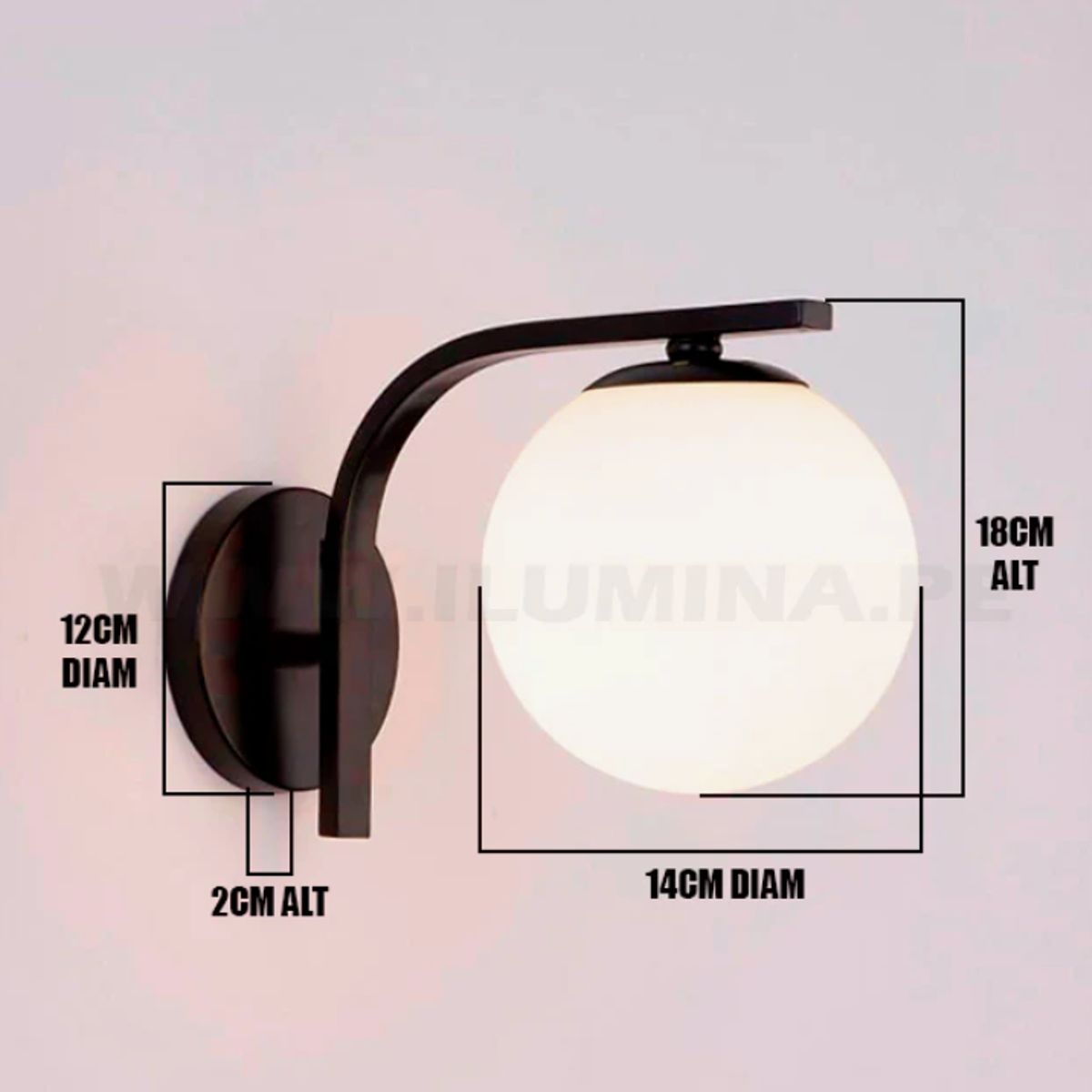 GENERICO - Aplique Lampara de Interior Black Led