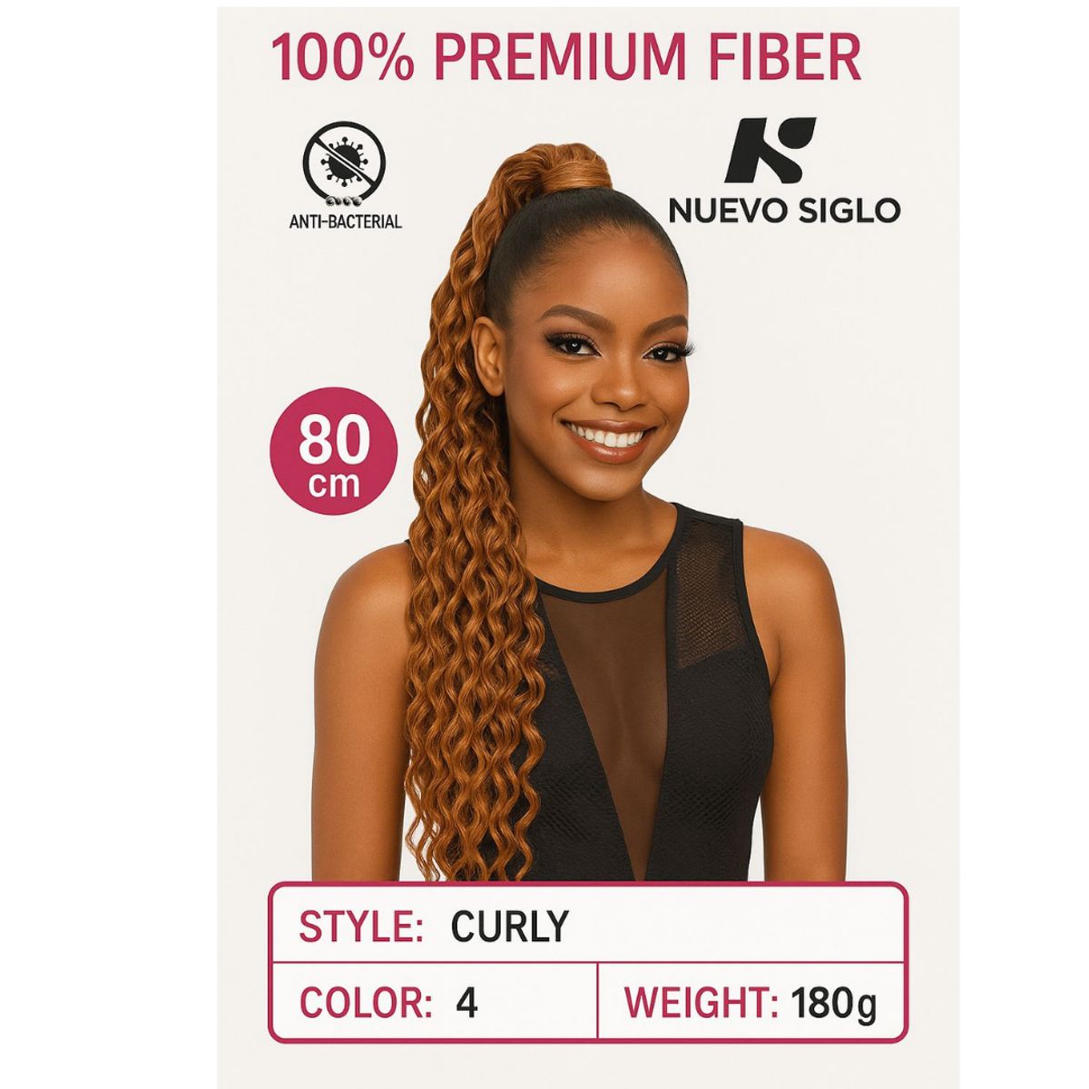 GENERICO - Extensión De Cabello Sintético 80 Cm Clip Ponytail