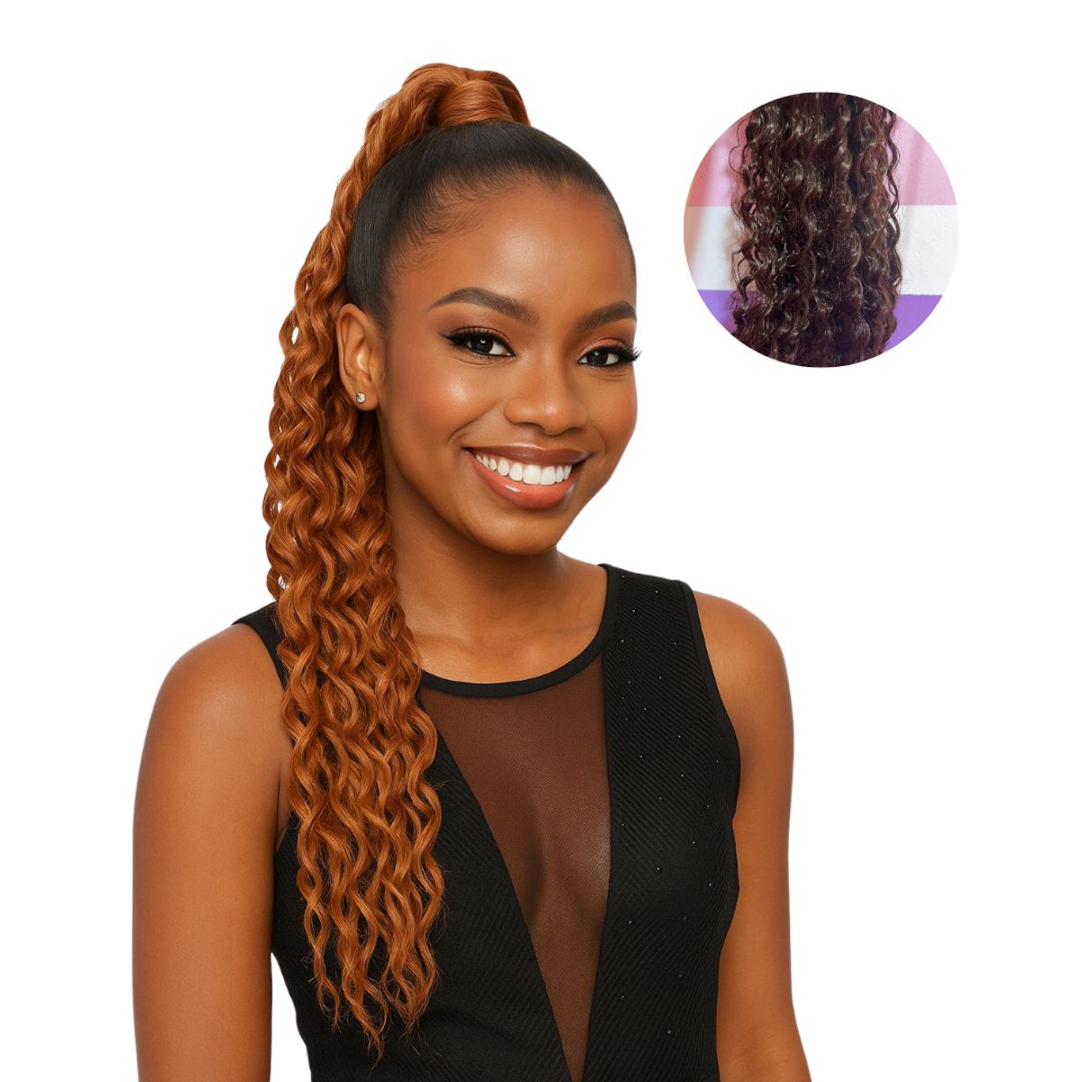 GENERICO - Extensión De Cabello Sintético 80 Cm Clip Ponytail