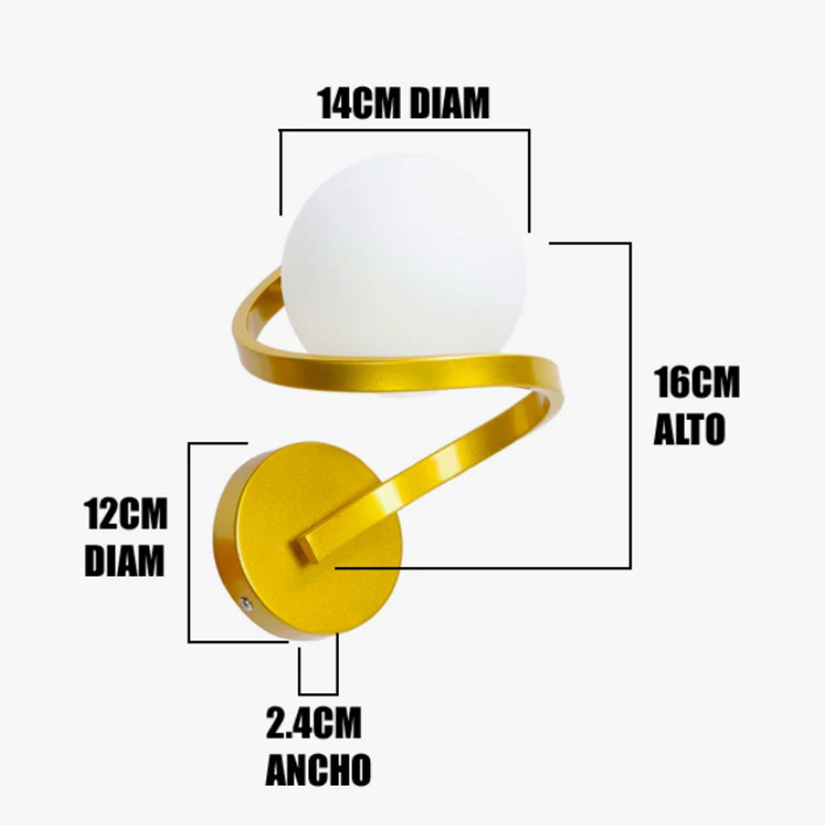 GENERICO - Aplique Lampara de Interior Gold Led