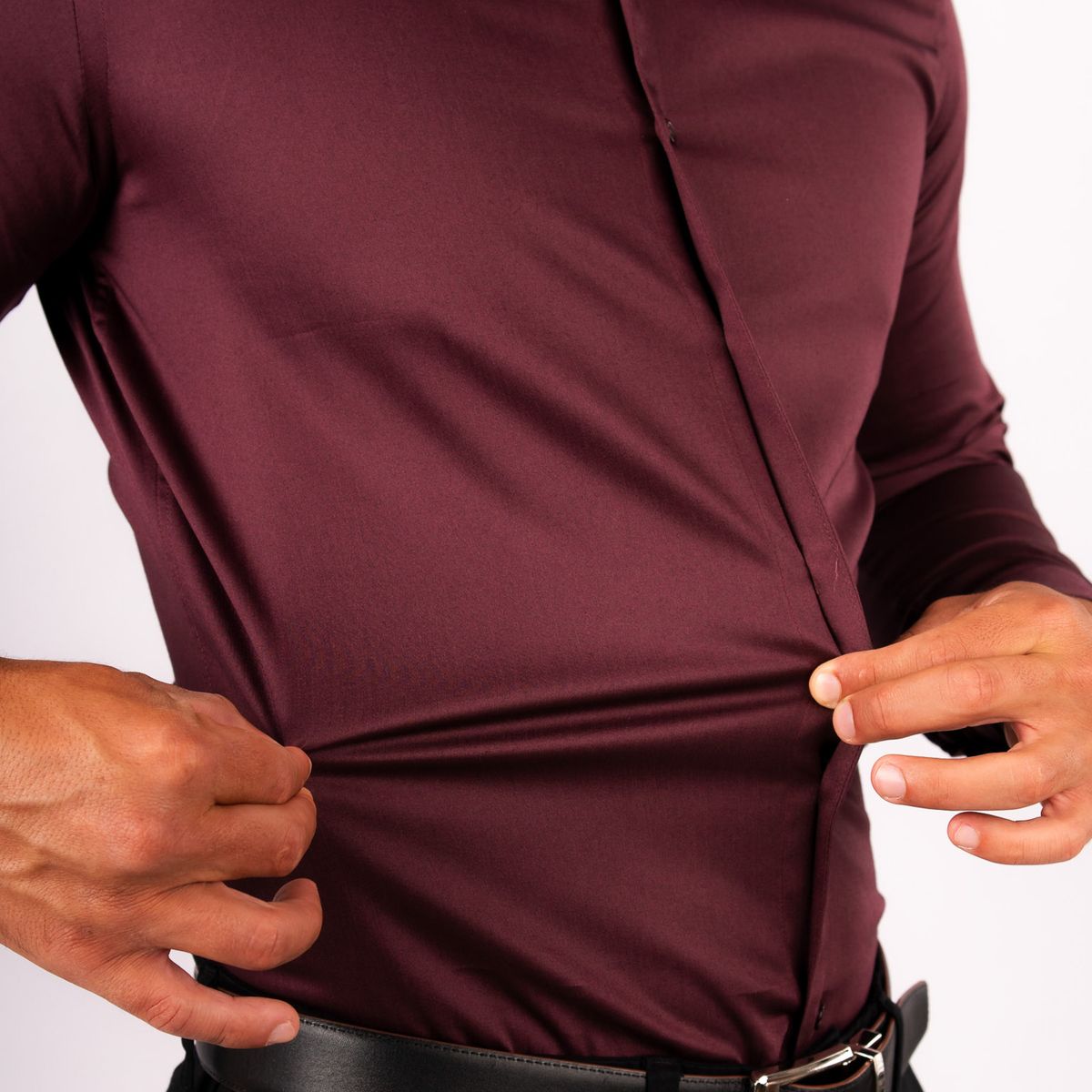 BARBADENS - Camisa de Vestir Algodón Stretch Slim Fit Barbadens Hombre