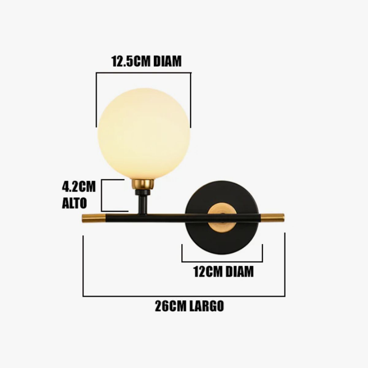 GENERICO - Aplique Lampara de Interior Black Led
