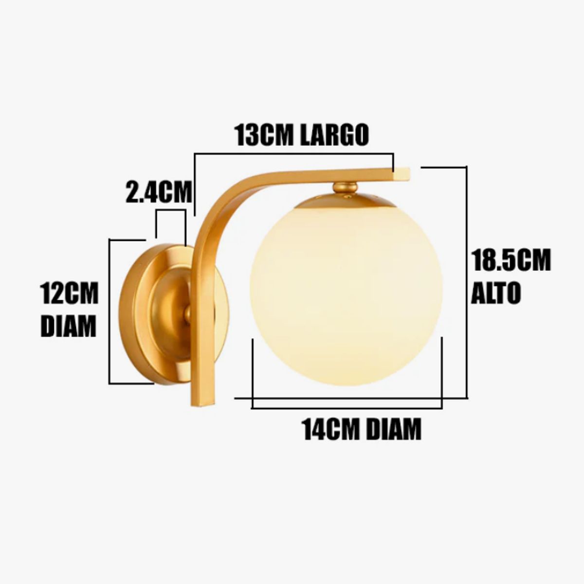 GENERICO - Aplique Lampara de Interior Gold Led