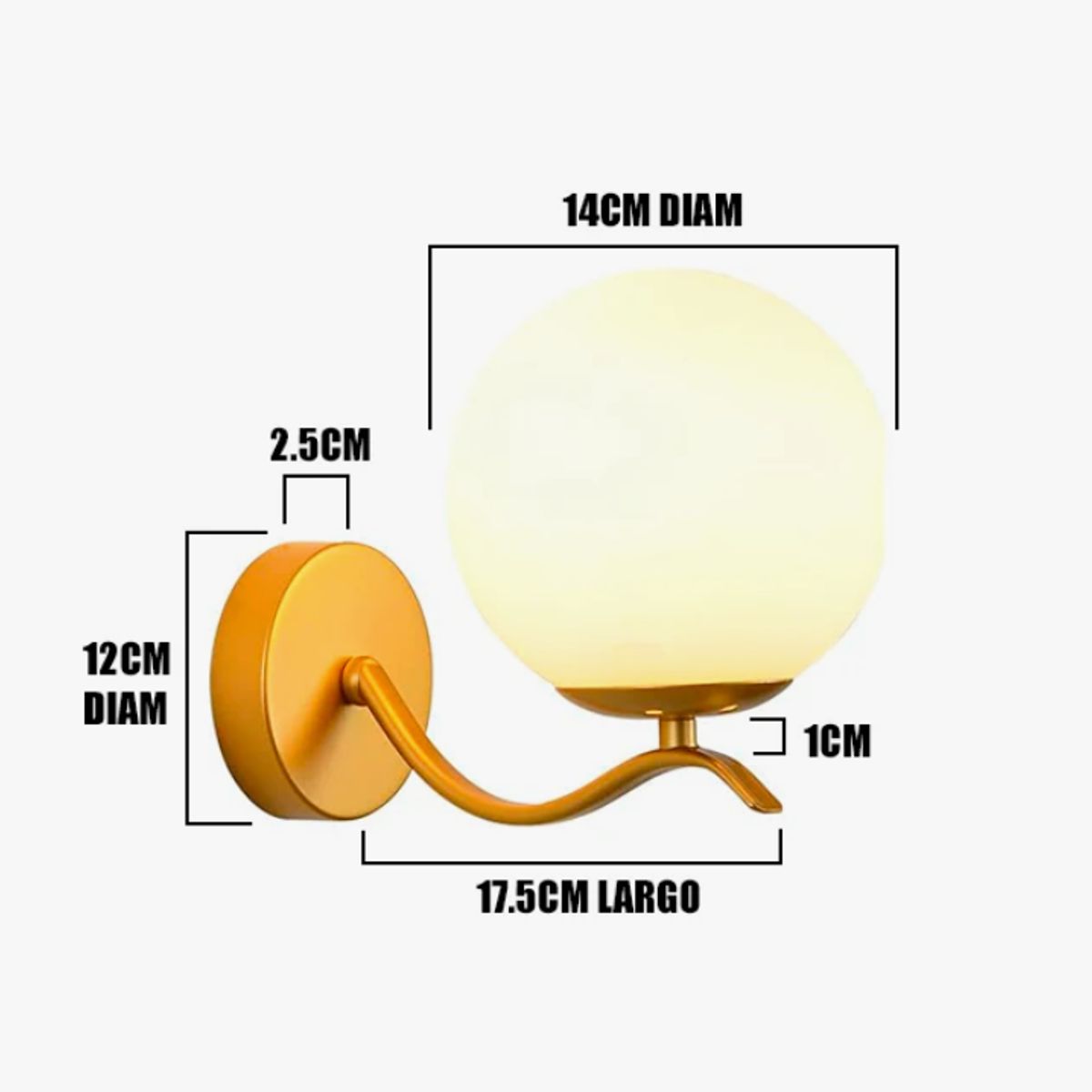 GENERICO - Aplique Lampara de Interior Gold Led