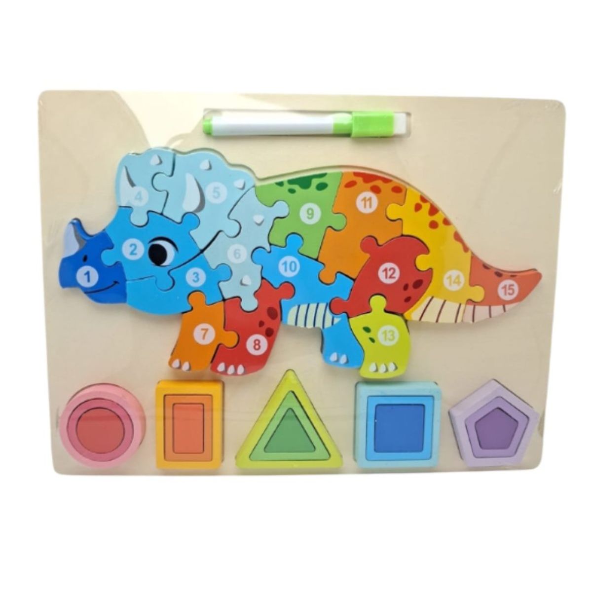 GENERICO - Rompecabeza De Figuras Geometricas Con Pizarra