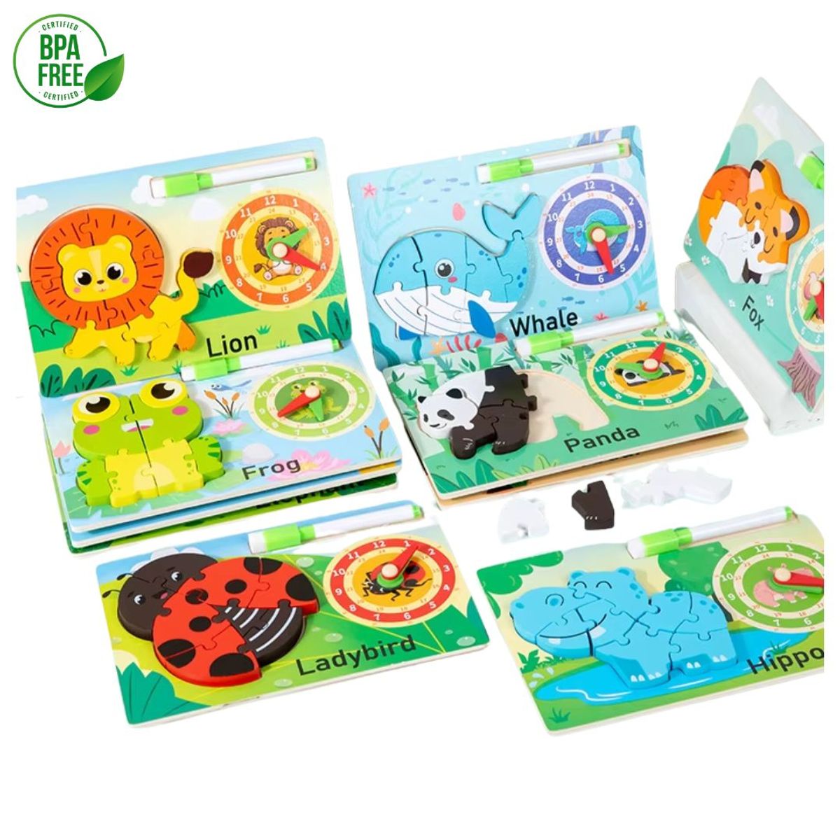 GENERICO - Rompecabeza Con Pizarra y Reloj