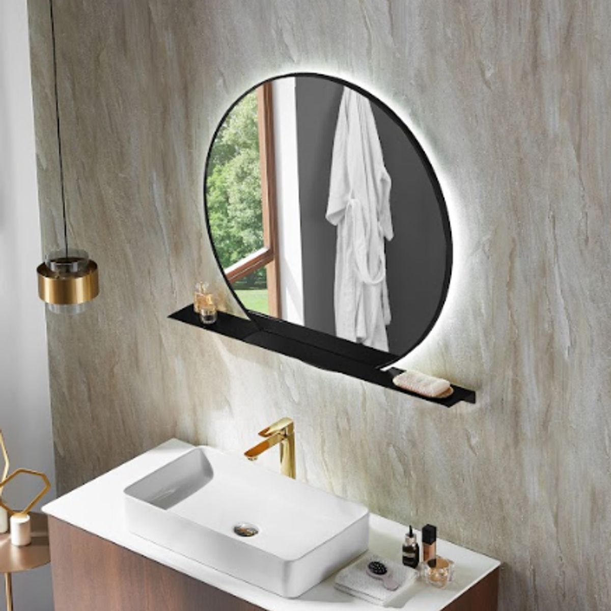 GENERICO - Espejo Iris con luz LED