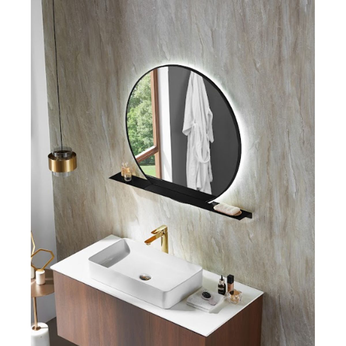 GENERICO - Espejo Iris con luz LED