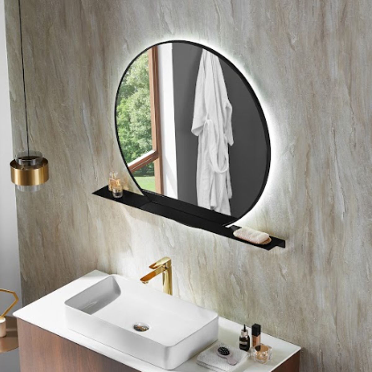 GENERICO - Espejo Iris con luz LED