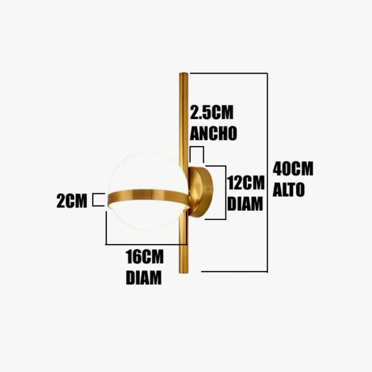 GENERICO - Aplique Lampara de Interior Gold Led