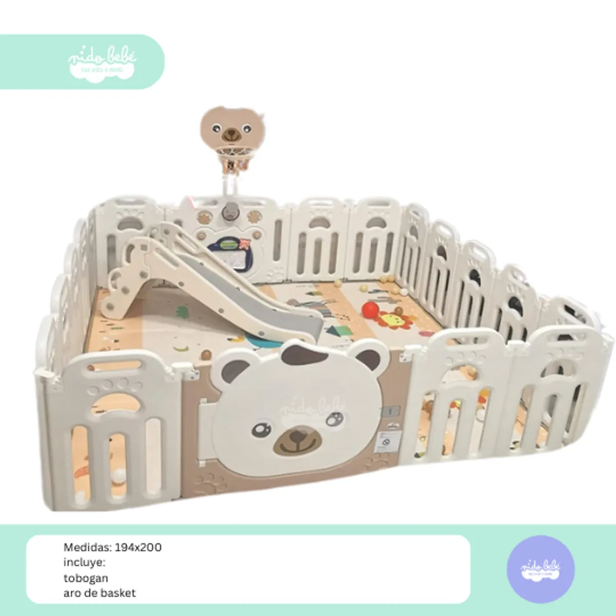 GENERICO - CERCO PLEGABLE DELUXE OSITO BEIGE